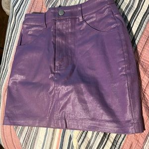 Grey Lab purple leather skirt